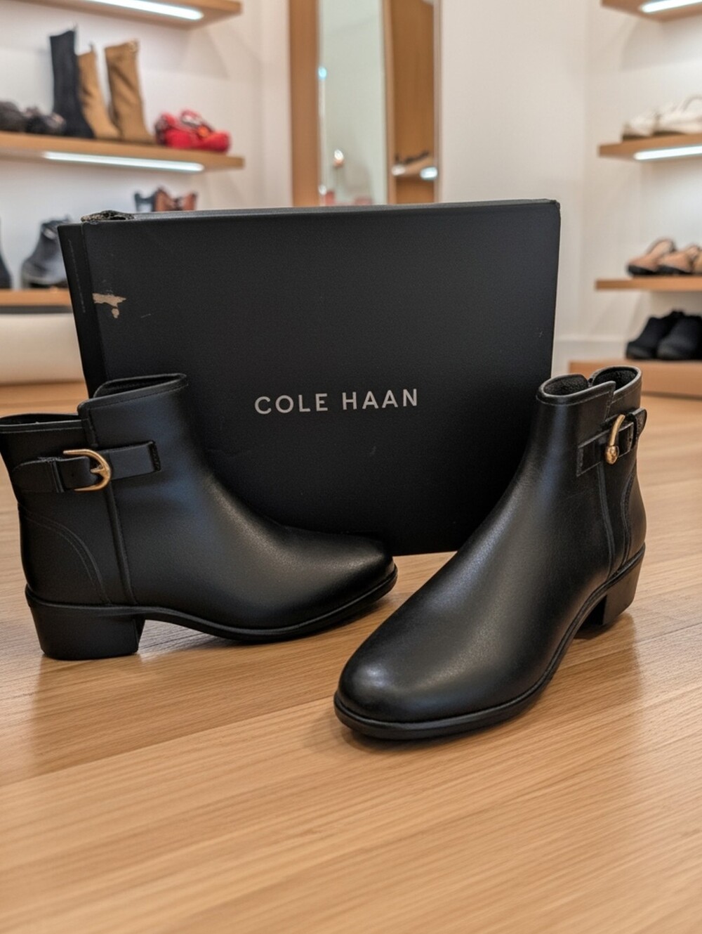 Cole Haan Hanover Buckle Bootie Boots Women's Sz 10 B New